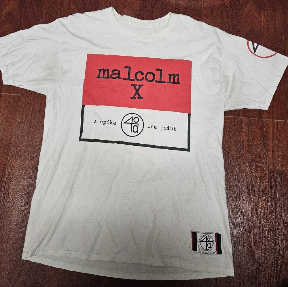 Malcolm X 40 Acres and A Mule White and Red Graphic T-Shirt
